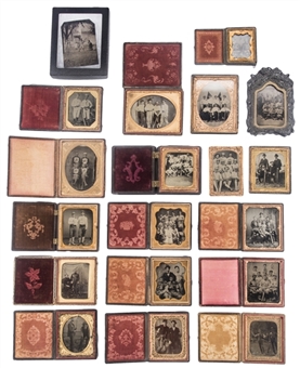 19th Century Mostly "Baseball"-Themed Tintype Photo Collection (34 Different) 